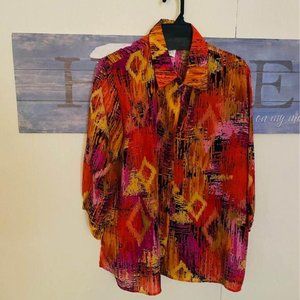 Anthony's Purple and Red Blouse - Plus Size